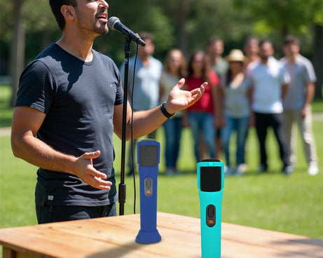 For JBL PartyBox Wireless Mic Silicone Protective Cover Microphone Case, Silicone Case(Black), Silicone Case(Blue), Silicone Case(Green), Silicone Case(Pink)