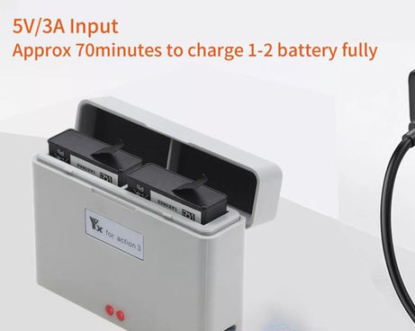 For DJI Action 3 / Action 4 Camera YX 2-Way Charger Battery Manager, 2-Way
