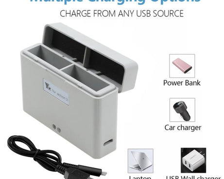 For DJI Action 3 / Action 4 Camera YX 2-Way Charger Battery Manager, 2-Way