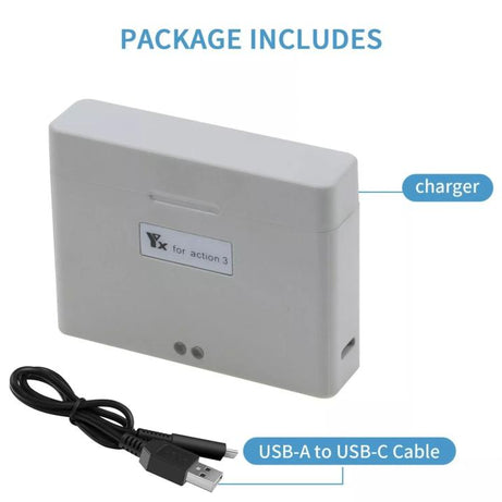 For DJI Action 3 / Action 4 Camera YX 2-Way Charger Battery Manager, 2-Way
