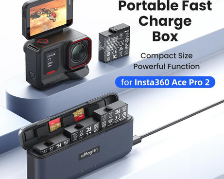 For Insta360 Ace Pro 2 Battery aMagisn Fast Charging Box Charger Storage Compartment