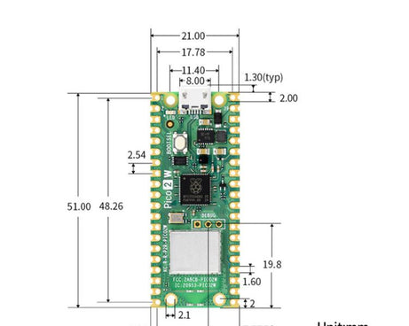 Waveshare For Raspberry Pi Pico / Pico 2 W Microcontroller Development Board