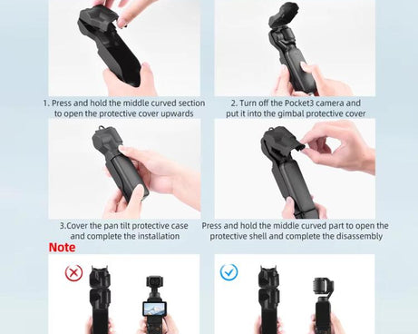 For DJI OSMO Pocket 3 BRDRC Lens Cap Camera Case Screen Protector Accessories