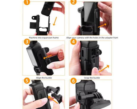 For DJI Osmo Pocket 3 Flymile Magnetic Bracket Fixed Base Back Clip Adapter Bezel Accessories