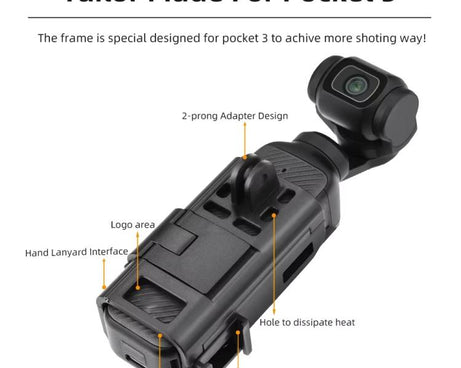 For DJI Osmo Pocket 3 Flymile Magnetic Bracket Fixed Base Back Clip Adapter Bezel Accessories