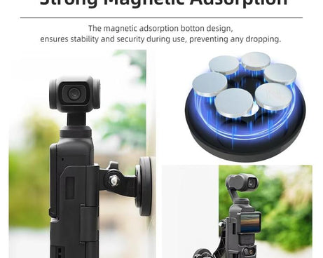 For DJI Osmo Pocket 3 Flymile Magnetic Bracket Fixed Base Back Clip Adapter Bezel Accessories