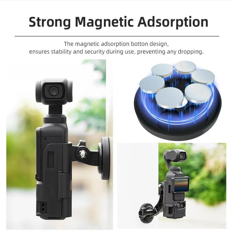 For DJI Osmo Pocket 3 Flymile Magnetic Bracket Fixed Base Back Clip Adapter Bezel Accessories