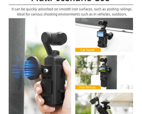 For DJI Osmo Pocket 3 Flymile Magnetic Bracket Fixed Base Back Clip Adapter Bezel Accessories