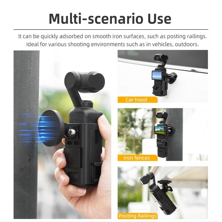For DJI Osmo Pocket 3 Flymile Magnetic Bracket Fixed Base Back Clip Adapter Bezel Accessories