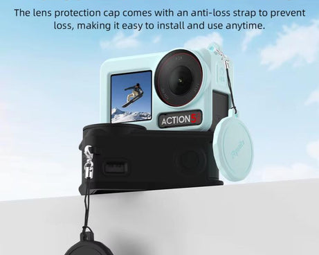 For DJI Osmo Action 3 / 4 / 5 Pro Flymile Silicone Cover Sport Camera Lens Drop Cases