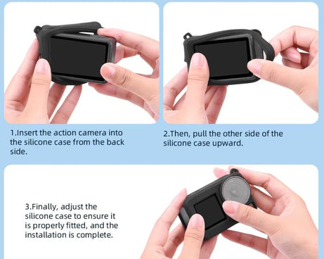 For DJI Osmo Action 3 / 4 / 5 Pro Flymile Silicone Cover Sport Camera Lens Drop Cases