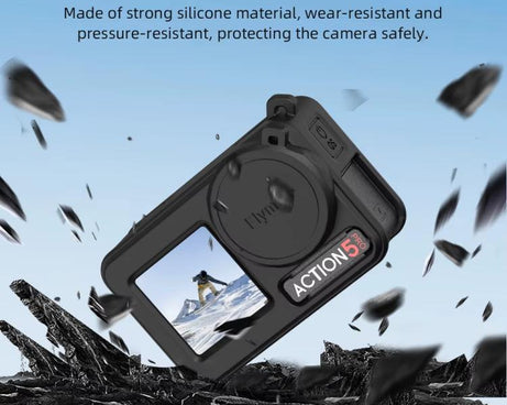 For DJI Osmo Action 3 / 4 / 5 Pro Flymile Silicone Cover Sport Camera Lens Drop Cases