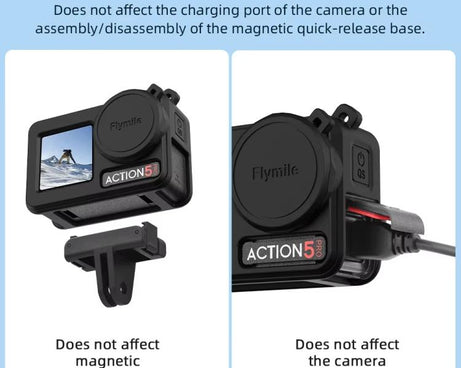 For DJI Osmo Action 3 / 4 / 5 Pro Flymile Silicone Cover Sport Camera Lens Drop Cases