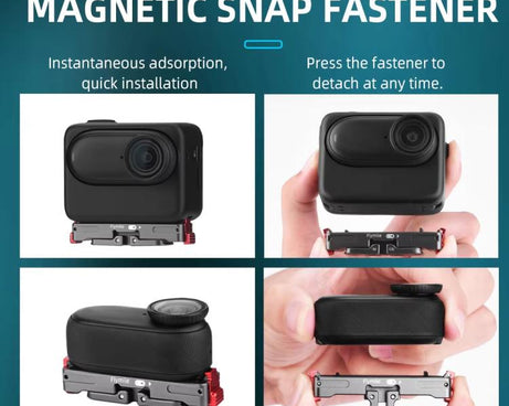 For Insta360 GO 3 / 3S Flymile Magnetic Metal Quick Release Base Sports Camera Adapter Bracket, For Insta360 GO 3 / 3S