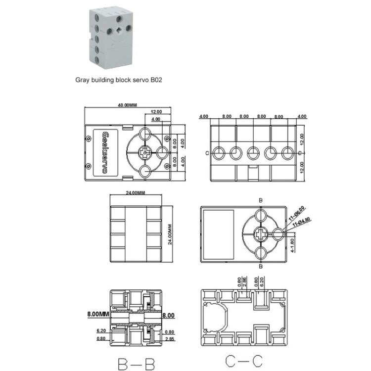 Programmable Geekservo For DIY Electronic Smart Car, Building Block Motor, Building Block Servo Gen 1, Building Block Servo Gen 2