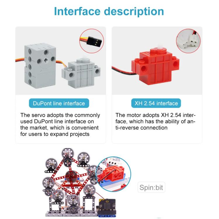 Programmable Geekservo For DIY Electronic Smart Car, Building Block Motor, Building Block Servo Gen 1, Building Block Servo Gen 2