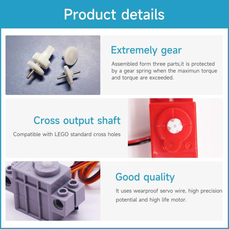 Programmable Geekservo For DIY Electronic Smart Car, Building Block Motor, Building Block Servo Gen 1, Building Block Servo Gen 2