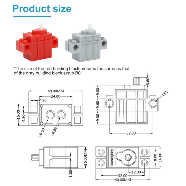 Programmable Geekservo For DIY Electronic Smart Car, Building Block Motor, Building Block Servo Gen 1, Building Block Servo Gen 2