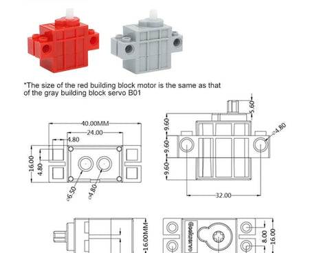 Programmable Geekservo For DIY Electronic Smart Car, Building Block Motor, Building Block Servo Gen 1, Building Block Servo Gen 2