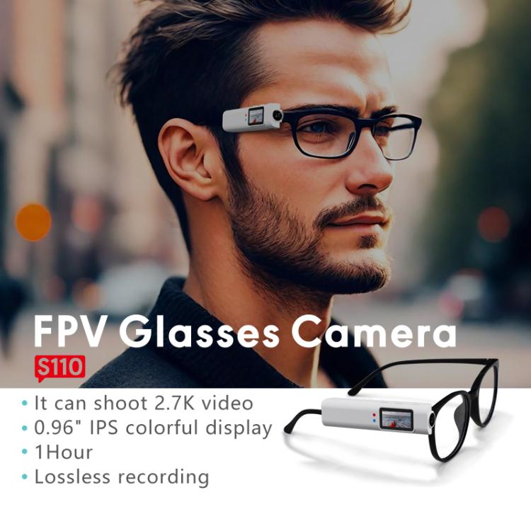 HD 2.7K FPV Eyeglasses Camera 0.96 inch IPS Color Screen Convenient Shooting