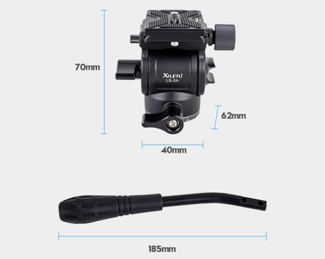 XILETU  LS-2A  Mini Hydraulic Damping Ball Head Tripod Head 360 Degree Panoramic Shooting