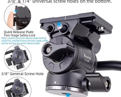 XILETU  LS-2A  Mini Hydraulic Damping Ball Head Tripod Head 360 Degree Panoramic Shooting