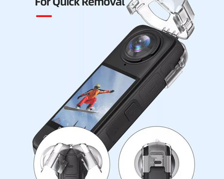 For Insta360 X4 HEPAIL AC37 Lens Anti-fog Snap-on Protective Mirror Front and Rear Lens Protectors, AC37