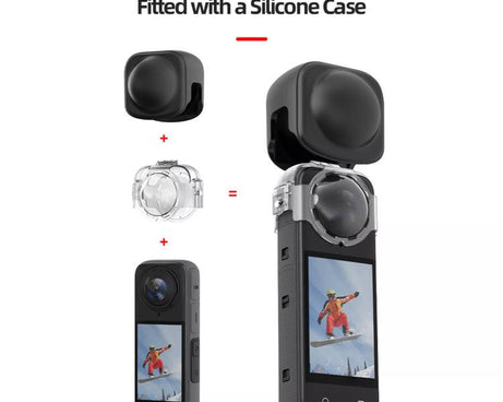 For Insta360 X4 HEPAIL AC37 Lens Anti-fog Snap-on Protective Mirror Front and Rear Lens Protectors, AC37