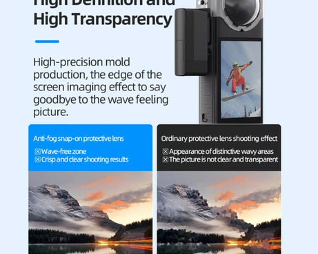 For Insta360 X4 HEPAIL AC37 Lens Anti-fog Snap-on Protective Mirror Front and Rear Lens Protectors, AC37
