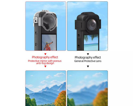 For Insta360 X4 HEPAIL AC37 Lens Anti-fog Snap-on Protective Mirror Front and Rear Lens Protectors, AC37
