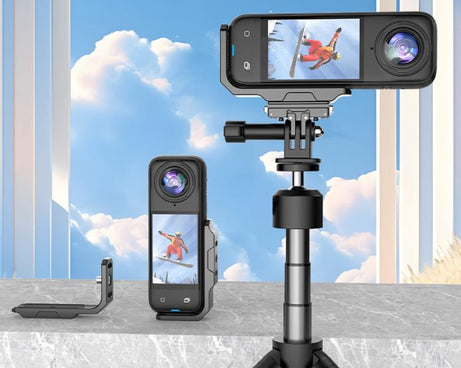 For Insta360 X4 / X3 HEPAIL AC56 Vertical Horizontal Magnetic Metal Bracket, AC56