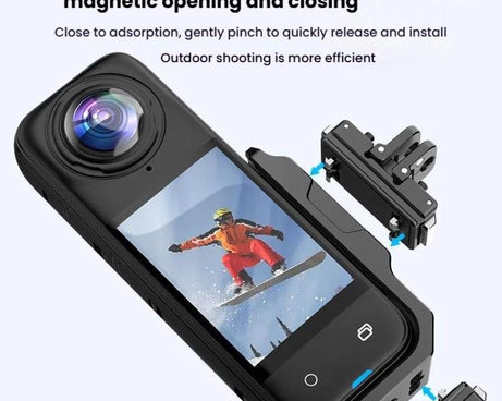 For Insta360 X4 / X3 HEPAIL AC56 Vertical Horizontal Magnetic Metal Bracket, AC56