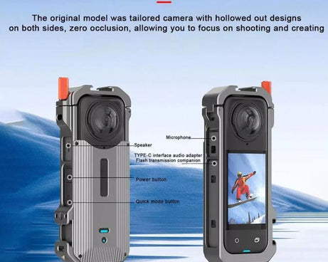 For Insta360 X4 HEPAIL Metal Heat Dissipation Magnetic Rabbit Cage, 0104