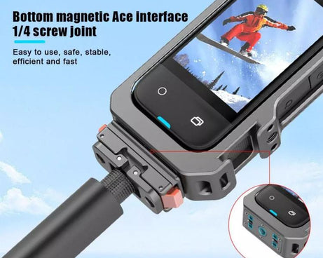 For Insta360 X4 HEPAIL Metal Heat Dissipation Magnetic Rabbit Cage, 0104