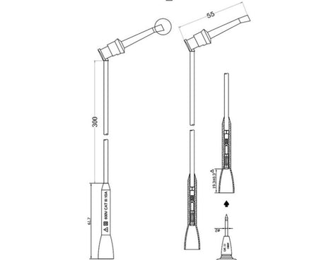 2mm Multimeter Test Hook Universal Digital Meter Probe Hook Direct Plug-In Test Probe Needle