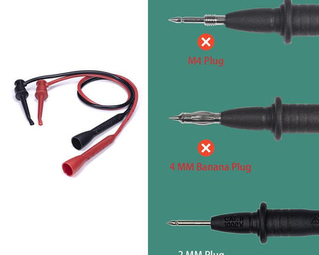2mm Multimeter Test Hook Universal Digital Meter Probe Hook Direct Plug-In Test Probe Needle