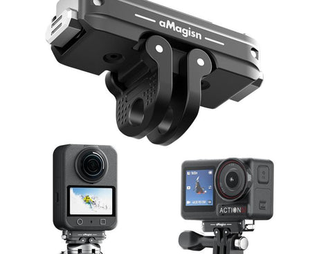 For DJI Action 5 Pro / 4 /  3 aMagisn Metal Magnetic Quick Release Mount Dual Interface Adapter