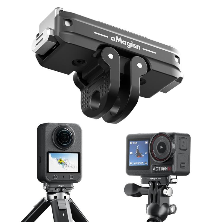 For DJI Action 5 Pro / 4 /  3 aMagisn Metal Magnetic Quick Release Mount Dual Interface Adapter