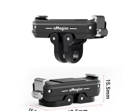 For DJI Action 5 Pro / 4 /  3 aMagisn Metal Magnetic Quick Release Mount Dual Interface Adapter