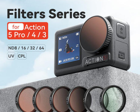 aMagisn Filter For DJI Action 5 Pro / 4 / 3, UV, CPL, ND8+16+32+64, ND8+16+32+CPL