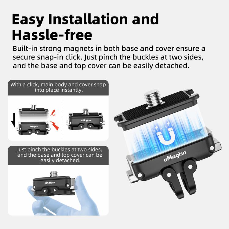 aMagisn Mini Quick Release Mount for Sports Cameras