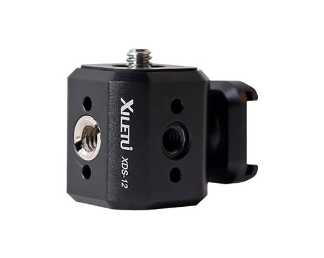 XILETU Tripod Screw Hole Adapter with Cold Shoe 3/8 inch 1/4 inch Thread Holes ARRI Positioning Hole