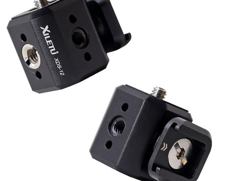 XILETU Tripod Screw Hole Adapter with Cold Shoe 3/8 inch 1/4 inch Thread Holes ARRI Positioning Hole