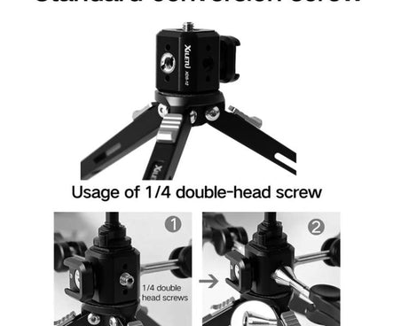 XILETU Tripod Screw Hole Adapter with Cold Shoe 3/8 inch 1/4 inch Thread Holes ARRI Positioning Hole