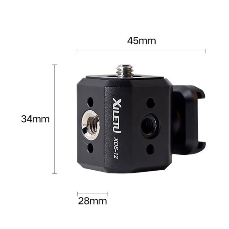 XILETU Tripod Screw Hole Adapter with Cold Shoe 3/8 inch 1/4 inch Thread Holes ARRI Positioning Hole