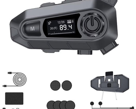 A1 IP67 Waterproof Motorcycle Helmet Noise Reduction Bluetooth Headset, Soft Mic, Hard Mic, Soft and Hard Mics