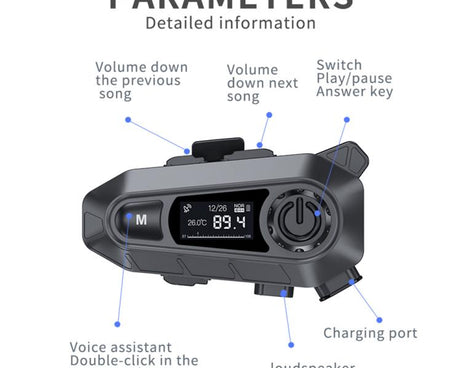 A1 IP67 Waterproof Motorcycle Helmet Noise Reduction Bluetooth Headset, Soft Mic, Hard Mic, Soft and Hard Mics