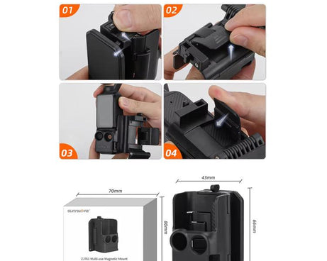 For DJI Osmo Pocket 3 Sunnylife OP3-ZJ761 Magnetic Stand Base Angle Adjustable Multi-functional Desktop Stand Accessories