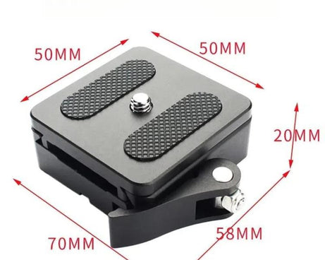 P50 Camera Quick Release Clamp & Plate Kit with 3/8 Inch Thread Thread For Stabilizers, Tripods, Monopods, Sliders