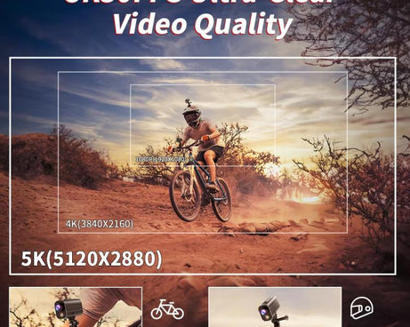 5K Action Camera WiFi Sport DV Riding Bicycle Drive Recorder With Led Light EIS Anti-shake